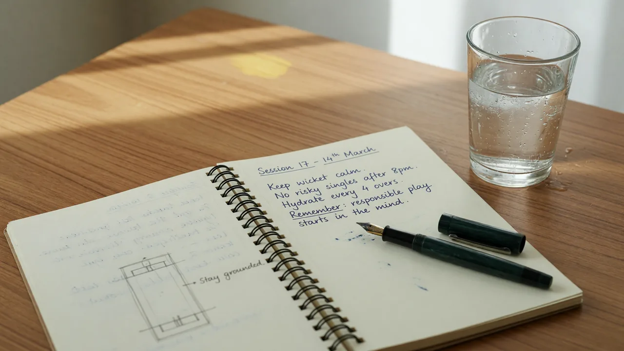 An open spiral notebook and fountain pen on a wooden desk under soft daylight with a clear glass of water beside it