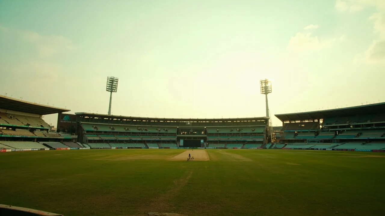 A team huddle during a daytime IPL match, with the captain addressing the group